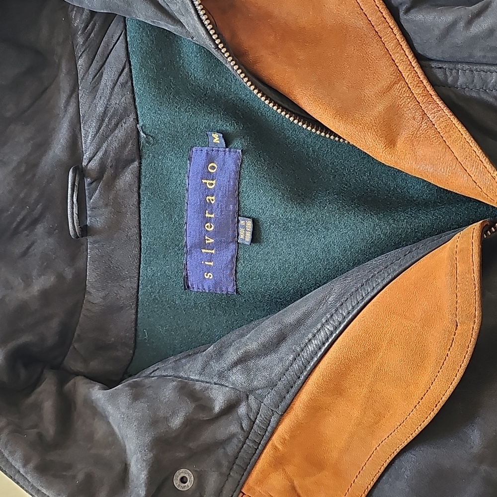Silverado Leather Men's Vintage Bomber Jacket Medium - Picture 2 of 16